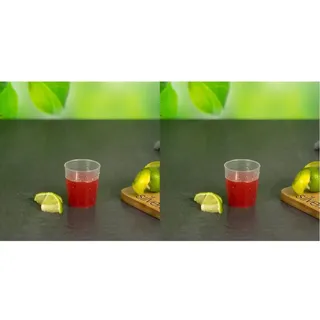 silverkitchen 50 Stück Plastik Schnapsgläser 2cl - bruchsichere Mehrwegbecher aus Hartplastik, Schnapsbecher mit Eichstrich, Shotgläser Made In Germany (Packung mit 2)
