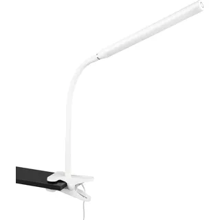 Reality Leuchten LED Klemmleuchte Nevada R57941131, Kunststoff Weiß matt, 5 Watt LED, dimmbar, Farbwechsel