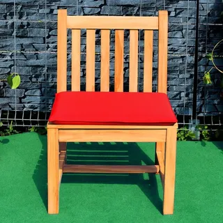 Teako Design Gartenstuhl Piceno aus Teakholz ohne Armlehnen – Robustes, ergonomisches Design für Garten & Terrasse (Rot) - Rot