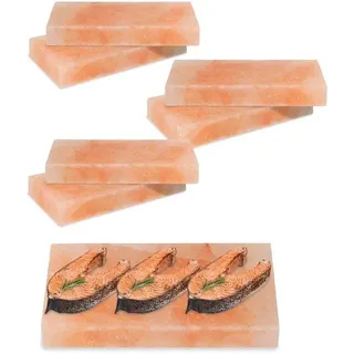 Himalaya-Grillstein 20×10×2,5 cm - 6 Stück - herstellbare Grillstein für Fleisch, Fisch und Gemüse - Rosa