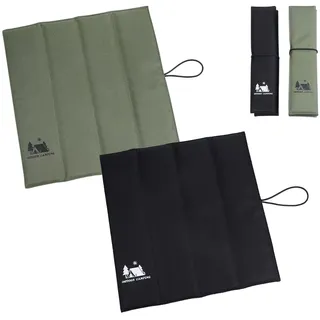 Torytoe 2er Pack Sitzkissen Outdoor, Wasserdicht und Thermo Sitzkissen Faltbar Weich und Bequem Sitzunterlage Outdoor für Camping, Picknicks, Angeln, Maschinenwaschbar (Schwarz+Grün)