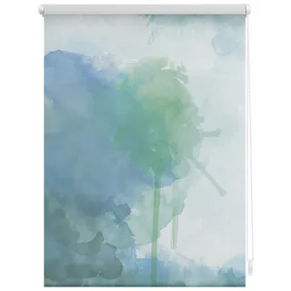 Lichtblick ORIGINAL Seitenzugrollo »Rollo Klemmfix, ohne Bohren, Verdunkelung, Aquarell - Blau Grün« verdunkelnd Verdunkelung energiesparend freihängend, blau