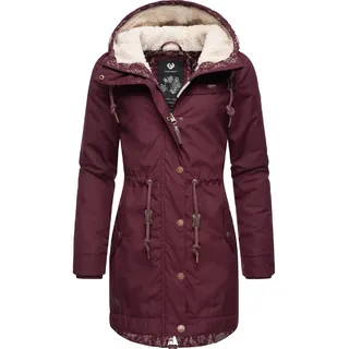 Winterjacke RAGWEAR "Winterjacke YM-Canny", Damen, Gr. L, rot (wine rot22), Obermaterial: 65% Polyester PES. 35% Baumwolle CO.  Obermaterial: Futter: 100% Polyester PES. 100% Polyester PES., Jacken Winterjacke