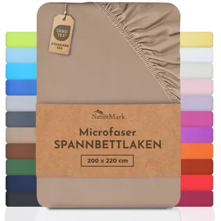 - Mikrofaser SPANNBETTLAKEN zum Sparpreis! viele Größen und Farben Markenware (Sand/Beige, 200x220 cm)