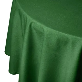Homescapes Tischdecke dunkelgrün rund 178 cm, 100% Baumwolle , Textil , Uni , Rund , 178x178 cm , Oeko-Tex® , Heimtextilien, Wohntextilien, Tischwäsche, Tischdecken