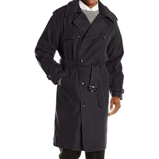 LONDON FOG Kultiger zweireihiger Herren-Trenchcoat mit herausnehmbarem Innenfutter und abnehmbarem Kragen