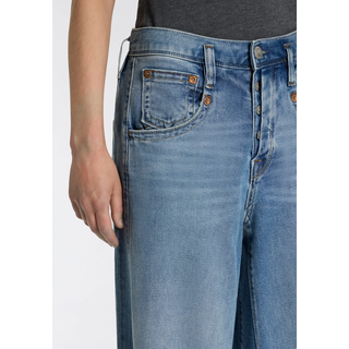 High-waist-Jeans HERRLICHER "Shyra Palazzo Denim Comfort", Damen, Gr. 29, N-Gr, beamed, Denim/Jeans, Obermaterial: 98% Baumwolle, 2% Elasthan, loose fit normal, Jeans High-waist-Jeans, Wide Fit, extra viel Beinweite
