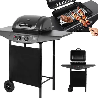 Teesa BBQ Gasgrill Grillwagen schwarz