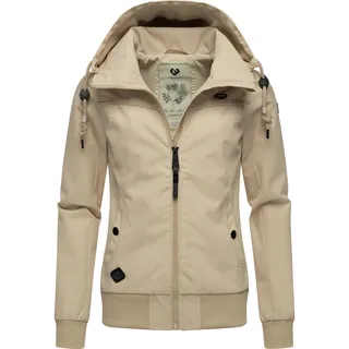 Ragwear Damen, Übergangjacke wasserdicht (Wassersäule: 4.000 mm) leichte Jacke kurz mit abnehmbarer Kapuze Jotty YOUMODO Sand24 Gr.