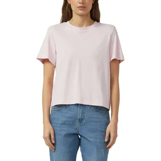 T-Shirt S.OLIVER, Damen, Gr. 36, rosa (rose), Jersey, Obermaterial: 100% Baumwolle, unifarben, gerade hüftbedeckend, Rundhals, abgesteppte Kante, Shirts T-Shirt, Sommershirt unifarben