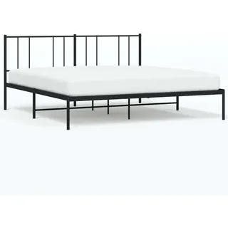 vidaXL Bettgestell mit Kopfteil Metall Schwarz 180x200 cm - Schwarz