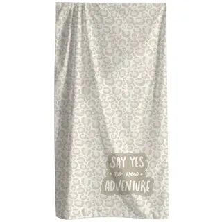 MTOnlinehandel Fernweh Badetuch 100 x 200 cm beige