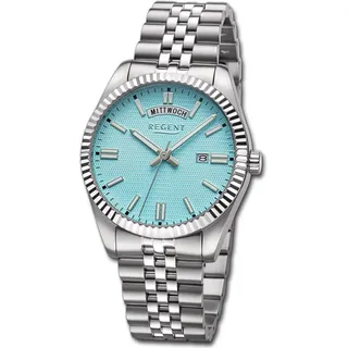 Regent Herrenuhr Edelstahl-Armbanduhr Analog Metallarmband silber URBA880