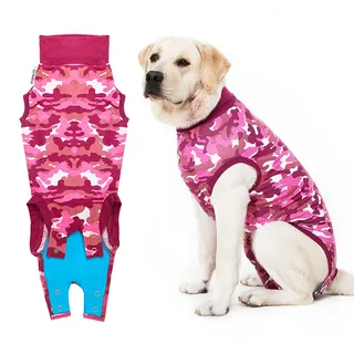 Suitical Recovery Suit Hund, M, Rosa Camouflage