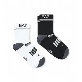 EA7 Unisex. 7X000325_AF18564 Set aus 2 Paar Crusher Distance Socken schwarz, weiß, schwarz (S), Heimtextilien, Sportlich, Polyamid