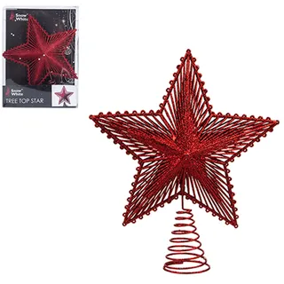 Weihnachtsbaum Top Star 200mm Full Glitzer Dekoration - Rot