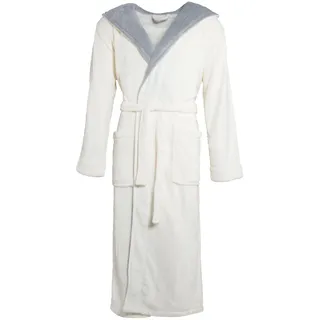 CelinaTex Texas Bademantel Kapuze XXL creme weiß grau Mikrofaser Damen Herren Morgenmantel Coral Fleece Mantel