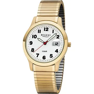 Regent Herren-Armbanduhr gold Analog F-1017 Edelstahl-Armband D2URF1017