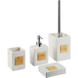 Beliani Badezimmer Set 4-teilig Badaccessoire-Set Beige