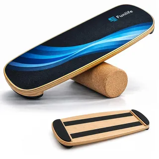 FunLife Balance Board aus Birkenholz WAVE – Stabiler Gleichgewichtstrainer für Core Training, Fitness & Balance, Rutschfest & Langlebig, bis 150 kg