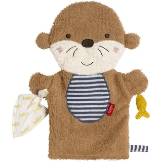 Fehn Waschhandschuh Otter Theo – Baby-Waschlappen mit Tiermotiv