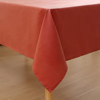 Homaxy Leinenoptik Tischdecke Abwaschbar Mitteldecke Lotuseffekt Eckig 80 x 80 cm Leinendecke Wasserabweisend Tischtuch Tischwäsche Fleckschutz, Ziegelrot