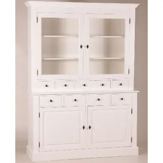 Casa Padrino Shabby Chic Buffetschrank im Landhaus Stil Weiß 155 x 46 x 208 cm - Weiß