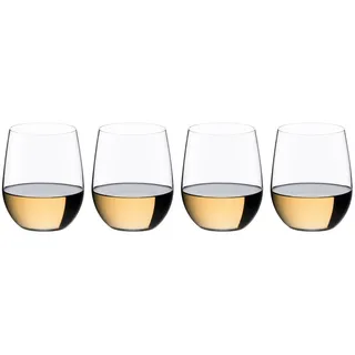 Riedel Vorteilset 4 x 4 Stück O Wine Tumbler Viognier/Chardonnay Pay 3 Get 4 7414/05 und 4 EKM Living Trinkhalme aus Edelstahl