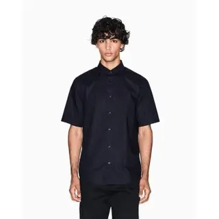 A|X Armani Exchange für Herren. XM001935AF16631UB101 Jacquard-Hemd (XL), Lässig, Baumwolle, Kurzarm, Marine