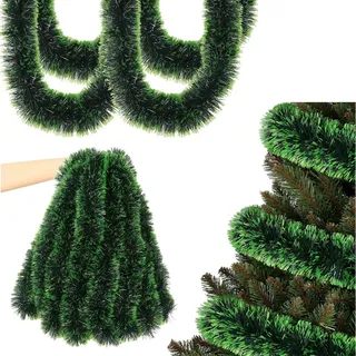 10M Girlande Weihnachten Deko,Künstliche Weihnachtsgirlande,Amerikanisch Weihnachtsdeko Outdoor Aussen,Christmas Decorations,Weihnachtsschmuck Tannengirlande,Hängende Dekoration für Tür Kugelkranz