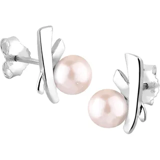 Elli Ohrringe Damen Kreuz Elegant mit Süßwasserzuchtperlen in 925 Sterling Silber