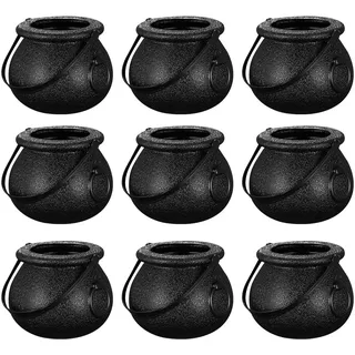Abaodam 10st Cauldron Kunststoff Eimer Für Süßigkeitenkessel Neuartiger Kunststoffkessel Kunststoff Kessel Schwarze Kuscheltiere Schwarzer Kessel Schwarz Cauldron Hexendekor Topf Halloween