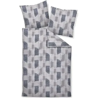 Janine Design Edelflanell-Bettwäsche-Garnitur Chinchilla S 78070 Farbe silber anthrazit Größe 135x200+80x80 - Grau, Beige
