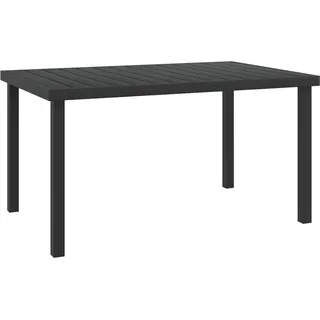 Gartentisch Schwarz 140x90x74 cm Aluminium und WPC - Schwarz