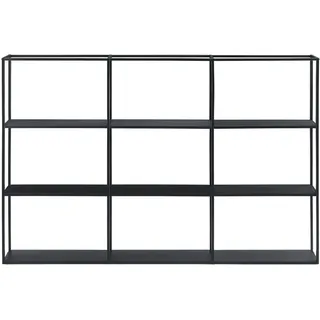 [en.casa] Wandregal 160 x 110 x 18 cm Schwarz