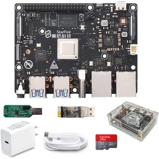 VisionFive2 Open Source RISC-V Single Board Computer, Quad-core StarFive JH7110 64-bit CPU, LPDDR4 8GB RAM 3D GPU, Dual Gigabit Network M.2 M-Key Port, Support Linux Ubuntu (with WiFi 6 Dongle)