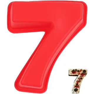 YXHZVON Kuchenform Zahlen Silikon Backform Zahl 7, Groß 3D Number Cake Zahlenbackform, Antihaftige DIY Motivbackformen für Kindergeburtstag, Hochzeit Jubiläum, Geburtstagstorte