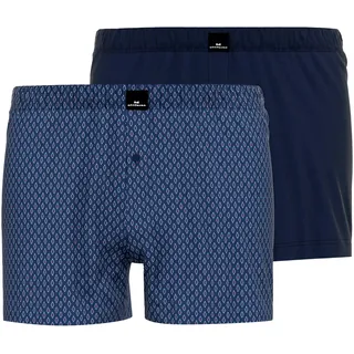 Boxershorts GÖTZBURG, Herren, Gr. 6, blau (blau, mittel, karo), Single Jersey, Obermaterial: 100% Baumwolle, Unterhosen Boxershorts, weiches Single Jersey Material