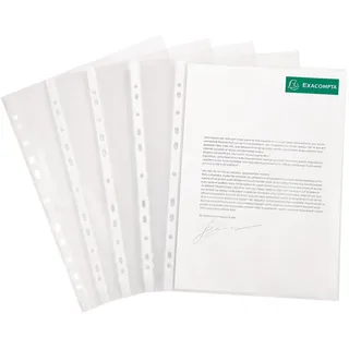 Exacompta 5150E 50er Pack PP-Kunststoff Prospekthüllen Standard. Für DIN A4 transparent genarbt oben offen Klarsichtfolie Plastikhülle Klarsichthülle ideal für Ordner Ringbücher und Hefter
