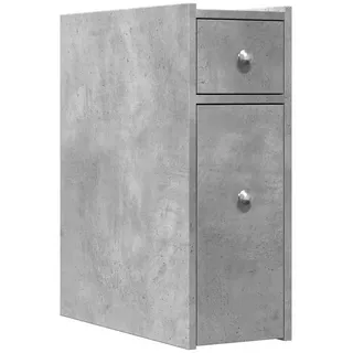 vidaXL Badschrank Schmal mit Rollen Betongrau Holzwerkstoff