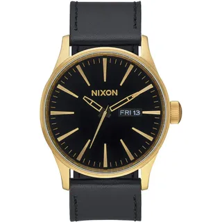 Nixon Armbanduhr Sentry Leder Gold / Black
