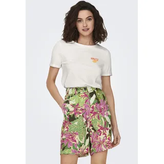 T-Shirt ONLY "ONLKITA S/S DRINKS TOP BOX JRS", Damen, Gr. S, cloud dancer print:dacey spritz back, Jersey, Obermaterial: 100% Baumwolle, bedruckt, regular fit normal, Rundhals, Shirts T-Shirt, Baumwolle, regular fit, Rundhals, Topseller