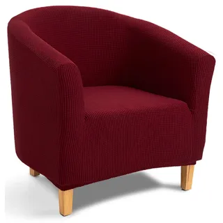 TIANSHU Sesselschoner Elastisch Sesselüberwurf, Modern Club Chair Stretch Sesselhusse, Universal Sofabezug für Einzelsofa, Bezug für Clubsessel (Weinrot)