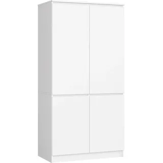 Akord 4-Türiger Kleiderschrank Weiß 90X51X180 Cm - Weiß