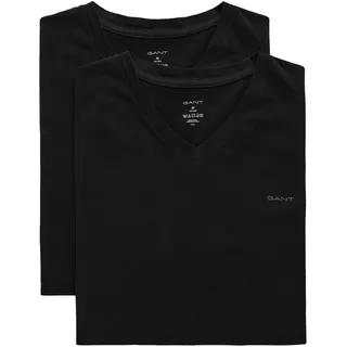 GANT 900012018 Kurzarm-t-shirt Mit V-ausschnitt 2 Einheiten - Black - M,