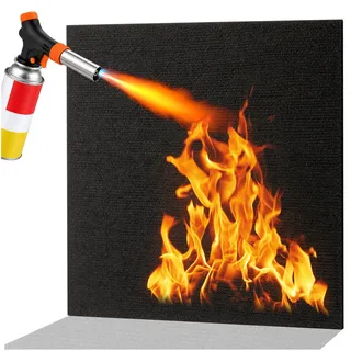 Feuerfeste Unterlage 50x50 cm, Hitzeschutzmatte hitzebeständig bis 982 °C | Hitzebeständig Brandschutzmatte für Kamine, Camping, Grills und zum Schutz verschiedener Oberflächen(Schwarz)