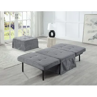 OTTO home Sessel Finn Kord 100 x 70 x 43 cm Grau mit Kissen