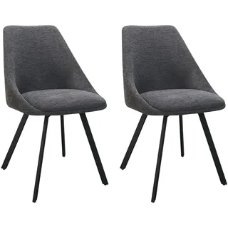 byLIVING Esszimmerstuhl Jasper Webstoff anthrazit 2er Set
