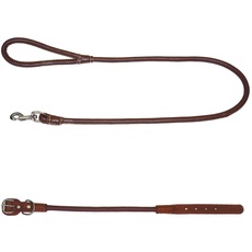 CANiAMiCi C5061184 Halsband/Leine Leder Rund für Hunde, Größe 2.5 x 50 cm, braun