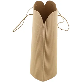 IDEA HOME 6 Stück Papiertüten L Kraft WAVE 33,5 x 13 x 29,5 cm, Papiertüten mit Henkel,Geschenktüten für Geburtstagsfeier,Weihnachten,Geschenkverpackung,Einkaufstüten (verdicken 280gsm)